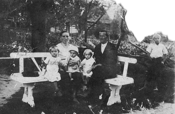 Wiktoria and Józef are pictured with their three chidren in a photo taken in Markowa in 1939. Before World War II the Ulmas wanted to move out from Markowa, and this photo was taken before they planned to leave the village. On Sept. 1, 1939 the war broke and Józef and Wiktoria decided to stay in their family village. (OSV News photo/courtesy Institute of National Remembrance)