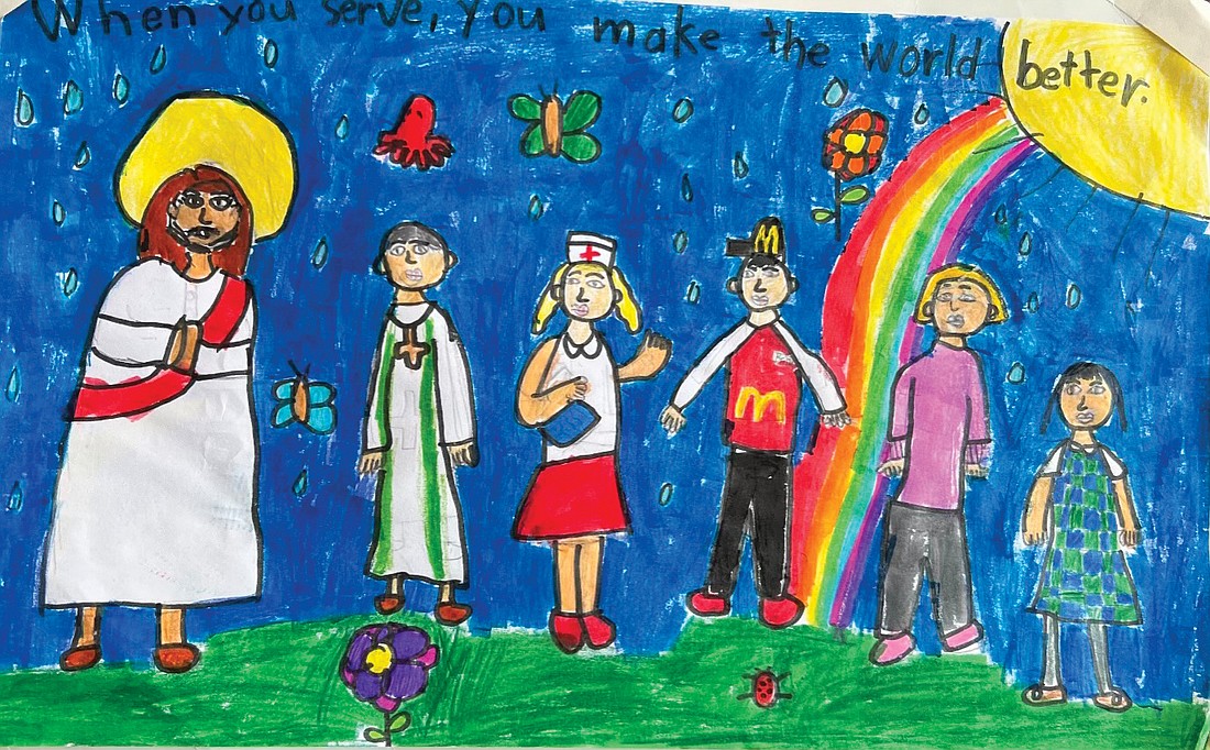 This poster, created by Yzabel Cayetano – first-grader in St. James School, Red Bank – was selected as the Diocesan PTA Scholarship Contest winner for Kindergarten through third grade in Monmouth-Ocean schools. Courtesy photo