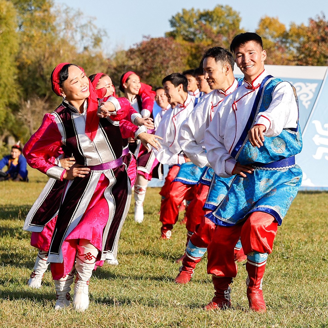 Mongolian dancers perform at a cultural exhibition sponsored by the Mongolian government for the papal entourage and journalists at Mongolia Culture Park south of Ulaanbaatar, Sept. 1, 2023. (CNS photo/Lola Gomez)
