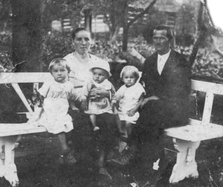 Wiktoria Ulma is pictured in an undated photo with three of her children and the children of relatives outside the Ulma home in Markowa, a village in southeastern Poland. Wikotria, her husband, Józef, and their seven children were executed March 24, 1944, by Nazis who discovered that the family had been sheltering eight Jews who had escaped internment by German occupying forces. Ulma girls Stasia and Basia are pictured in the middle near their mother, who is holding son Wlodzimierz. CNS photo courtesy National Remembrance Institute