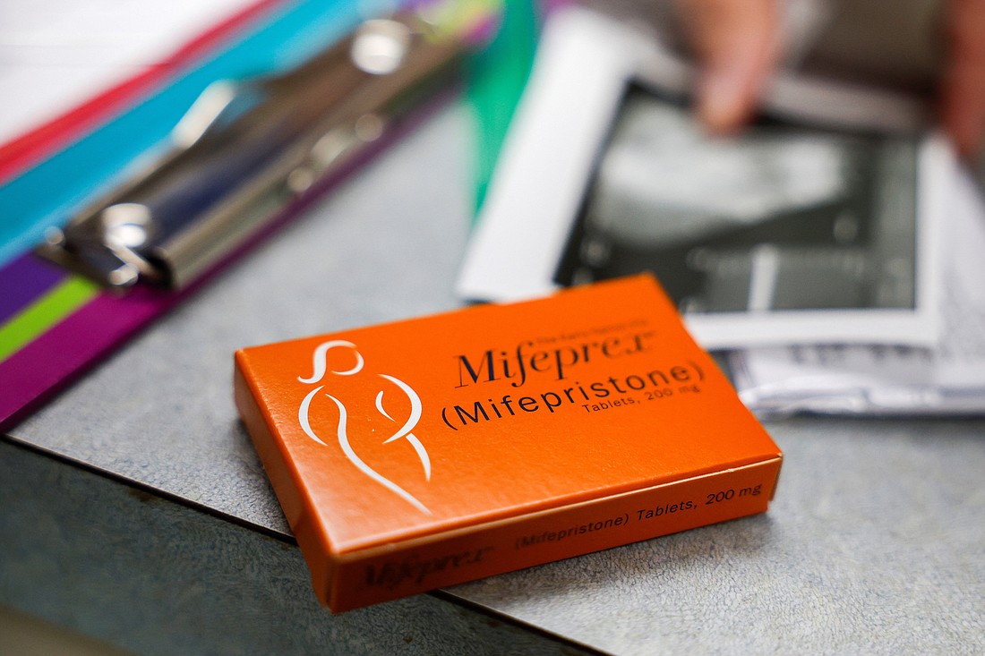 Mifepristone, the first medication in a chemical abortion, is prepared for a patient at Alamo Women's Clinic in Carbondale, Ill., April 20, 2023. The Justice Department and the manufacturer of an abortion drug asked the U.S. Supreme Court Sept. 8 to overturn a lower court ruling that would limit access to the drug, setting the stage for the high court to weigh in on the future of the drug's availability. (OSV News photo/Evelyn Hockstein)