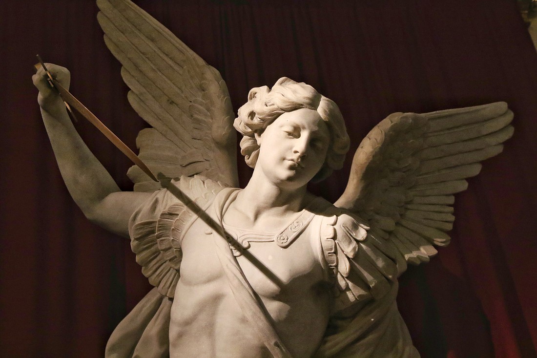 A statue of St. Michael the Archangel is seen at the Church of St. Michael in New York City in this file photo from October of 2017. (OSV News Photo/Gregory A. Shemitz)