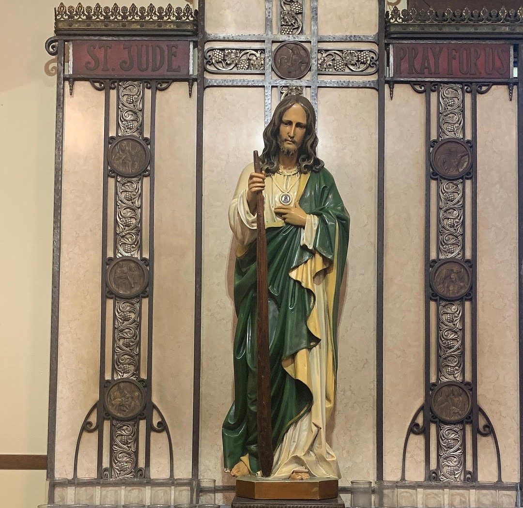 Statue of St. Jude in St. Michael Church, Trenton.