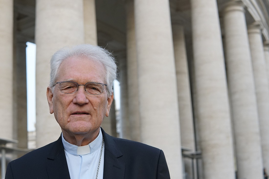 Brazilian Cardinal Leonardo Ulrich Steiner of Manaus poses for a photo outside St. Peter's Square at the Vatican Oct. 23, 2023. (CNS photo/Justin McLellan)