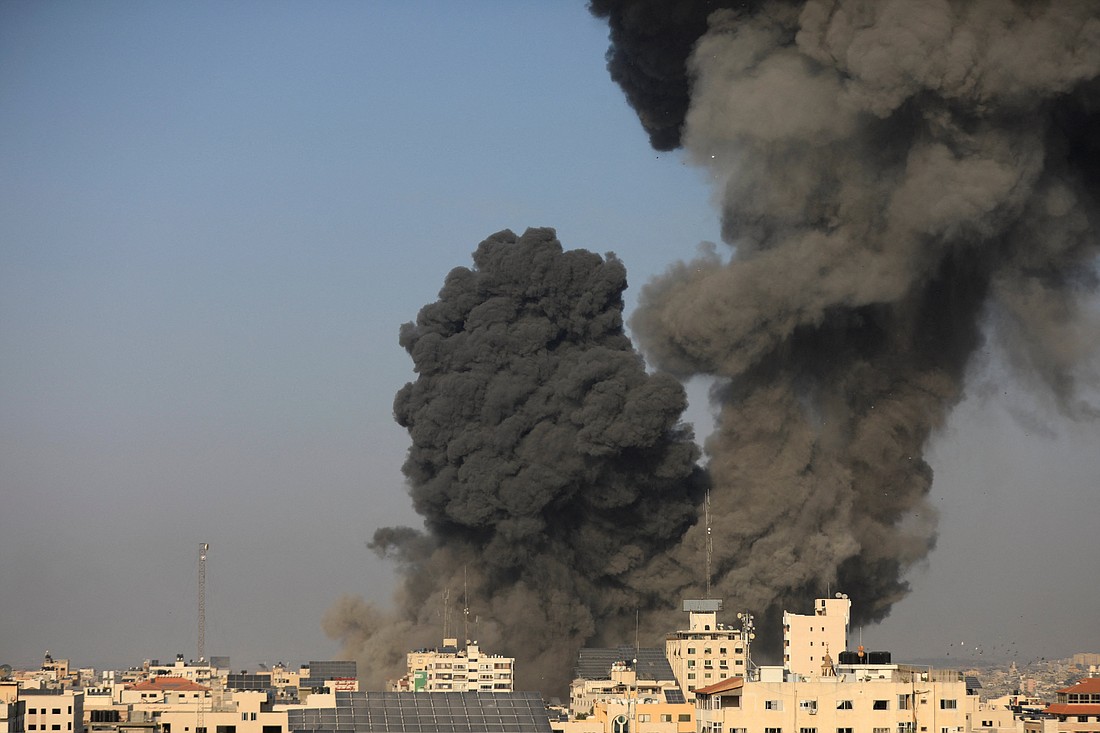 Smoke billows following an Israeli airstrike in Gaza City, Oct. 25, 2023. (OSV News photo/Yasser Qudih, Reuters)