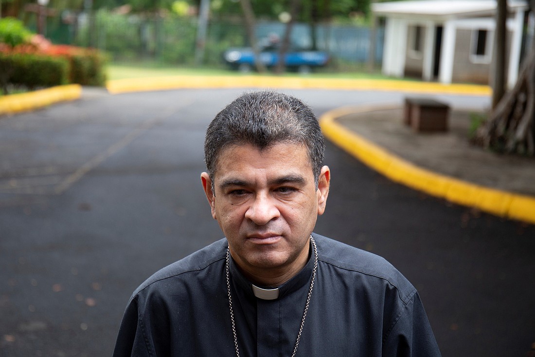 Imprisoned Nicaraguan Bishop Rolando Álvarez is pictured in a May 20, 2022, photo in Managua. The House Foreign Affairs Subcommittee on Global Health, Global Human Rights and International Organizations held a Nov. 30 congressional hearing chaired by Rep. Chris Smith, R-N.J., calling for the release of Bishop Álvarez. (OSV News photo/Maynor Valenzuela, Reuters)
