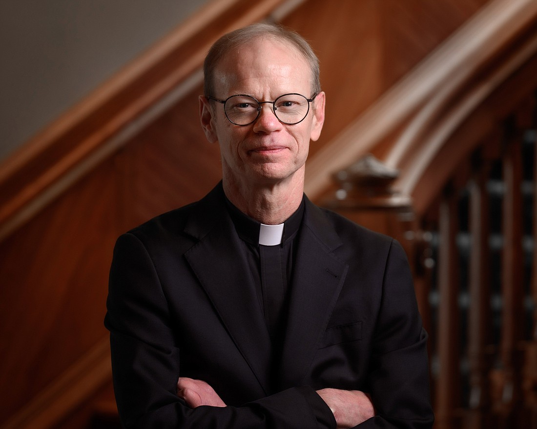 Holy Cross Father Robert Dowd, pictured in a Dec. 3, 2023, photo, has been named the 18th president of the University of Notre Dame in Indiana, effective July 1, 2024. (OSV News photo/Matt Cashore, courtesy University of Notre Dame)