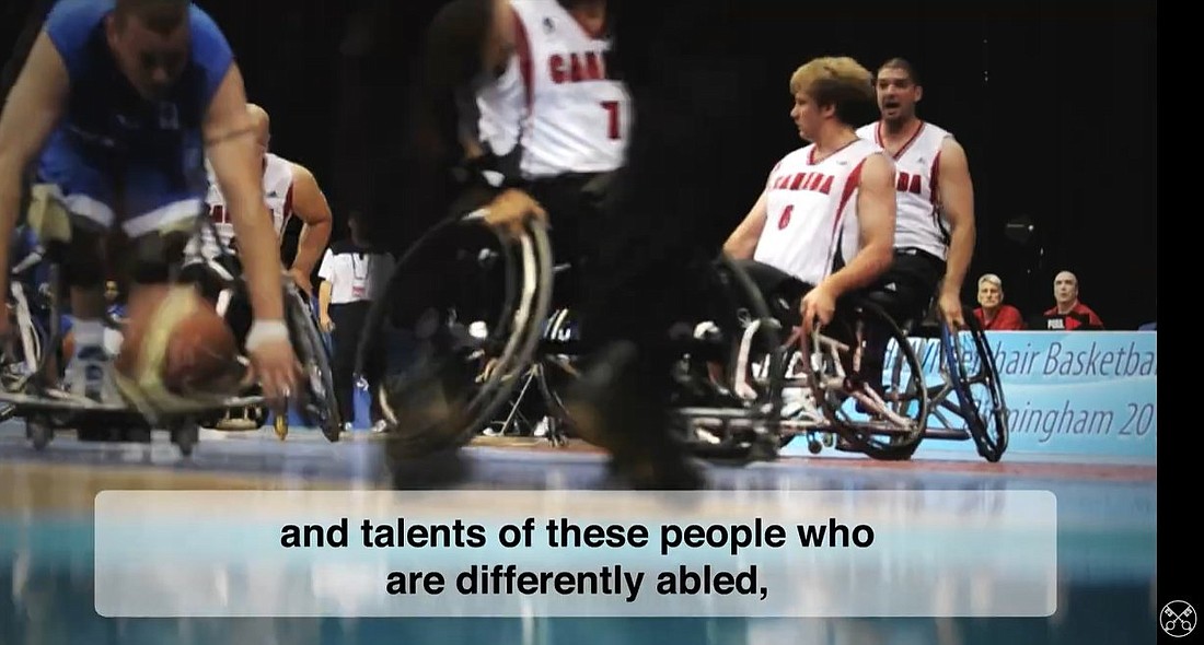 A screengrab from Pope Francis' video message released Nov. 28, 2023, shows a basketball game underway as part of his prayer intention for the month of December: "for people with disabilities." (CNS screengrab/Pope's Worldwide Prayer Network)