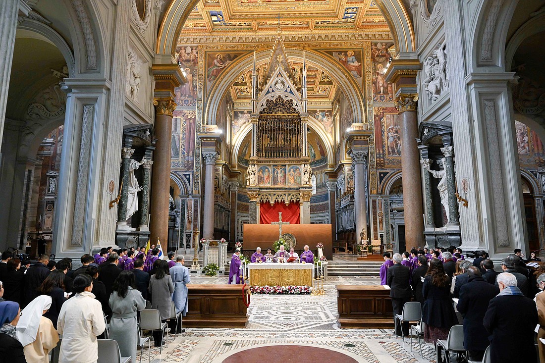 Cardinal Pietro Parolin, Vatican secretary of state, celebrates Mass for the 60th anniversary of diplomatic relations between the Holy See and South Korea at the Basilica of St. John Lateran in Rome Dec. 11, 2023. (CNS photo/Vatican Media)