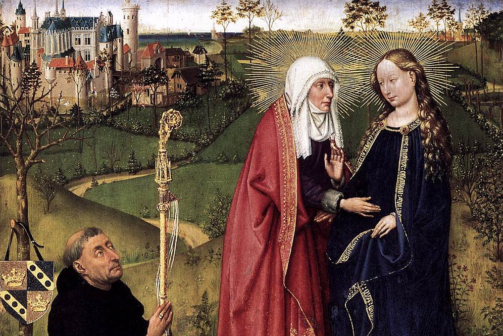 The Visitation, a panel of the Arras altarpiece, painted by Jacques Daret between 1434 and 1435. (OSV News photo/Public Domain, Wikimedia Commons)