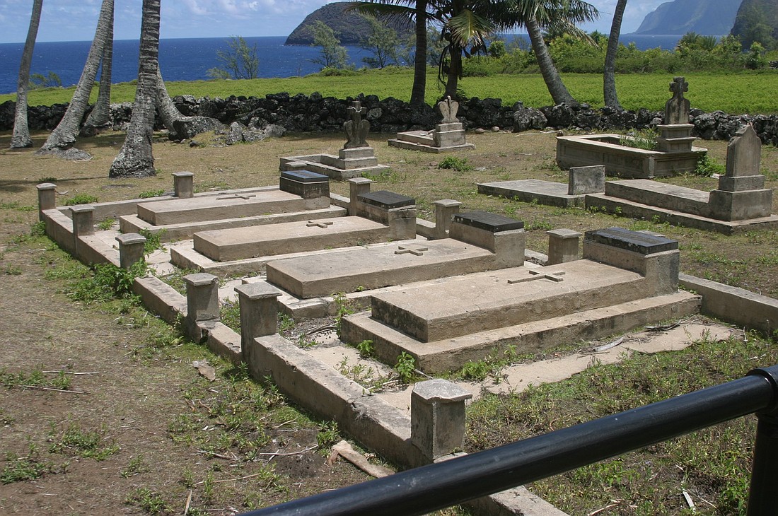 Grave markers are pictured in a file photo in Kalaupapa on Molokai, Hawaii, where Hansen's disease patients quarantined there for life were cared for by Sts. Damien de Veuster and Marianne Cope. An estimated 8,000 people are buried there. (OSV News photo/courtesy Hawaii Catholic Herald)