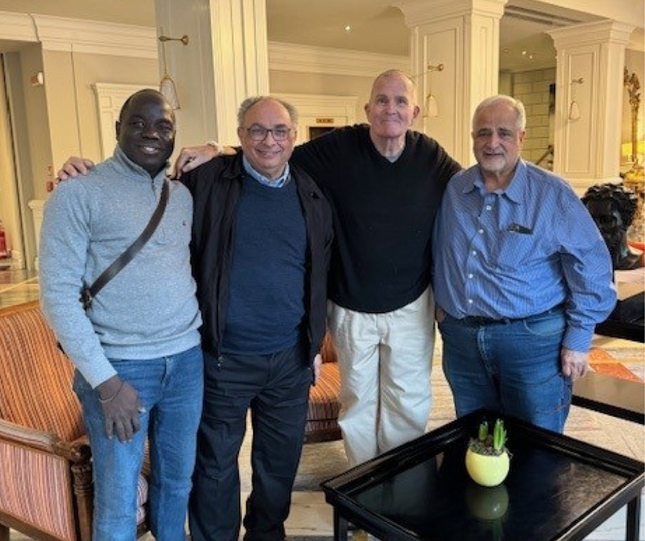 Following his release Bishop O'Connell joined Father Jean Felicien, Msgr. Thomas N. Gervasio and Msgr. Sam Sirianni at their hotel in Rome. Staff photo
