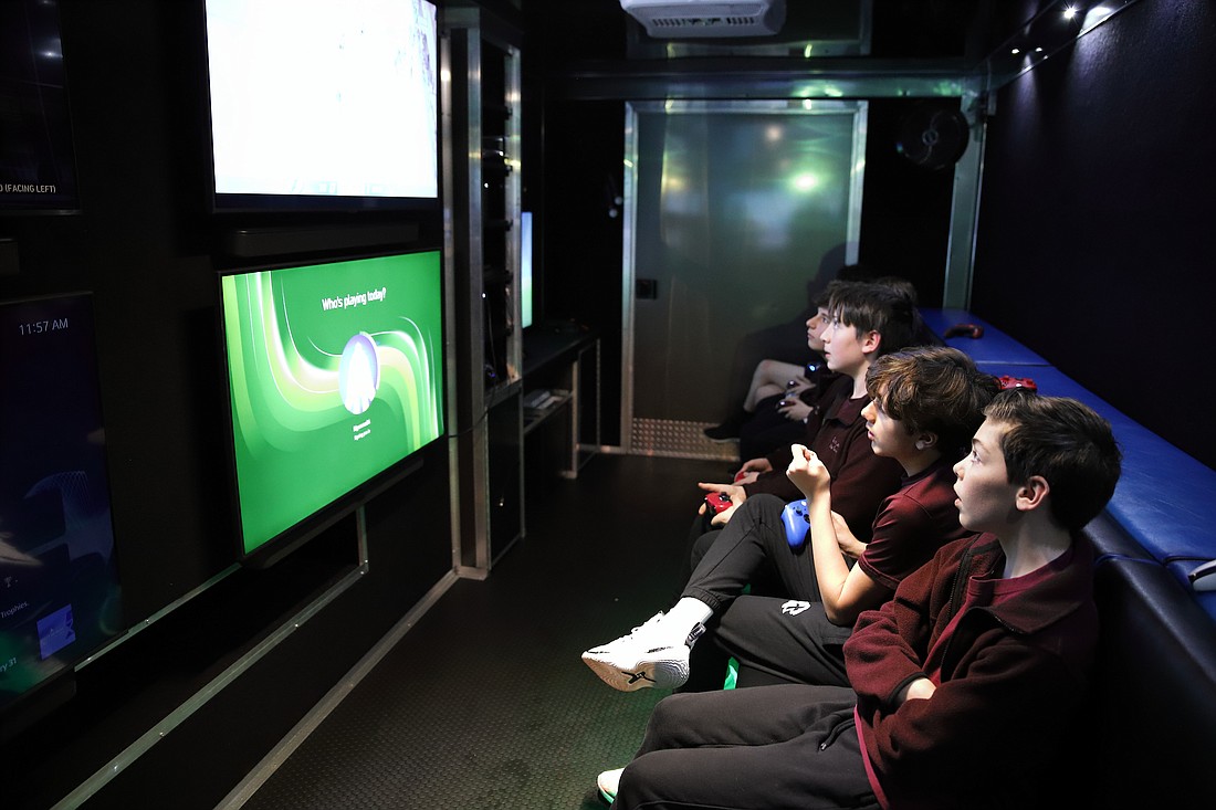 Students learn about the universe during their Feb. 2 assembly led by Mobile Ed Productions, LC. John Batkowski photo