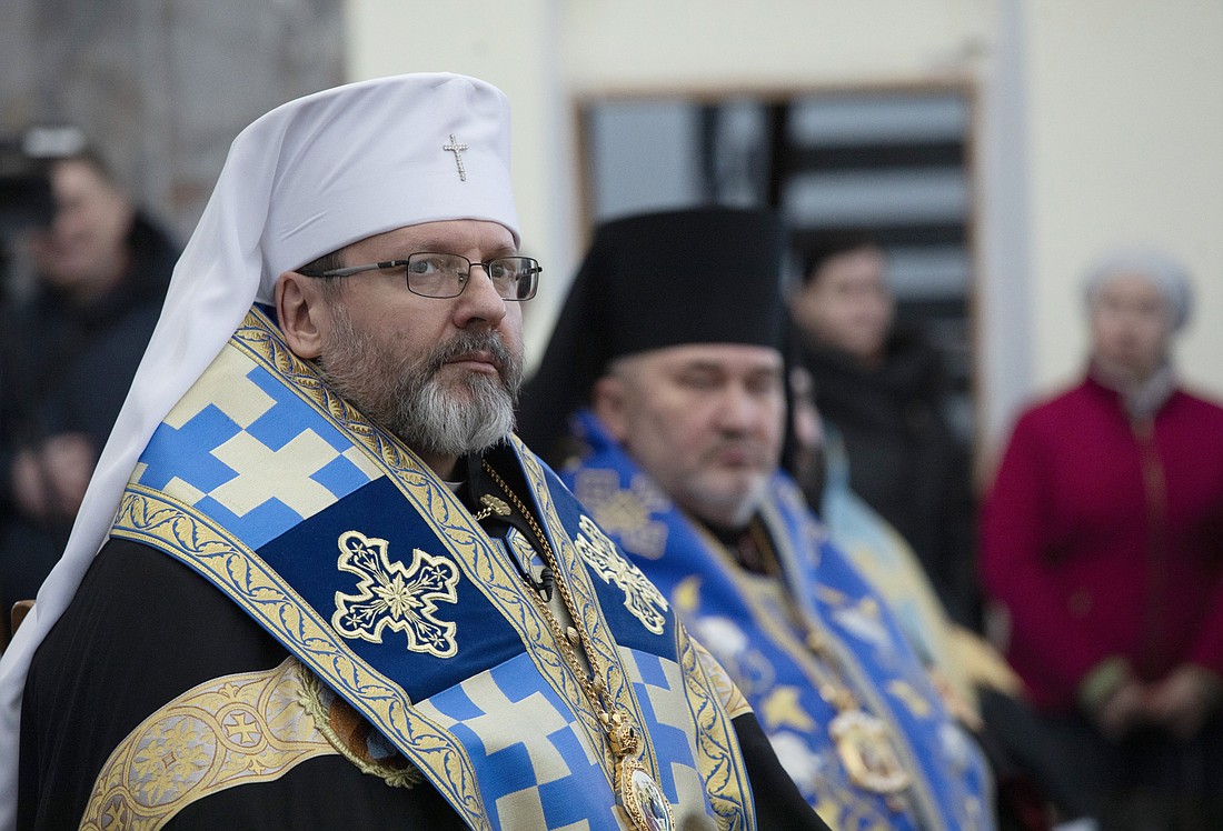 Major Archbishop Sviatoslav Shevchuk, the leader of the Ukrainian Greek Catholic Church, is pictured during a service in the Cathedral of the Mother of God in Zarvanytsia, April 25, 2022. (OSV News photo/Ukrainian Catholic Church)