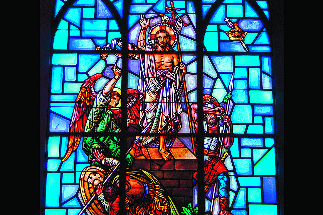The stained glass window of the Resurrected Christ is found in St. Paul Church, Princeton. File photo