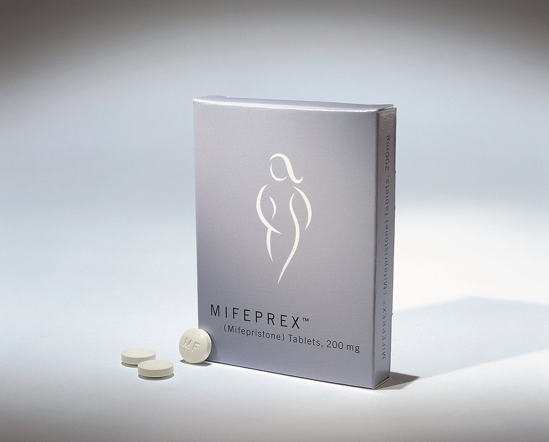 A box of medication known generically as mifepristone and by its brand name Mifeprex, is seen in an undated handout photo. The pills are used to induce early abortion, but in more recent years have also been prescribed as part of a protocol for early miscarriage care. Ahead of an upcoming Supreme Court hearing on access to mifepristone pills, the U.S. bishops have announced a March-June prayer initiative to end abortion. (OSV News photo/courtesy Danco Laboratories)