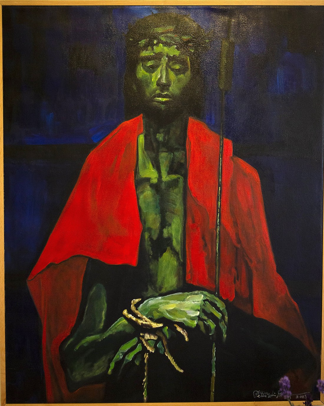 A portrait titled a "Man of Sorrows" by Sulpician Father Peter W. Gray is seen at the Theological College in Washington March 17, 2022. OSV News photo/Tyler Orsburn