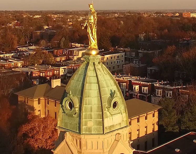 Shown is the dome of the Basilica Shrine of Our Lady of the Miraculous Medal, the site of an April 20 concert to be presented  by the choir from La Salle University.