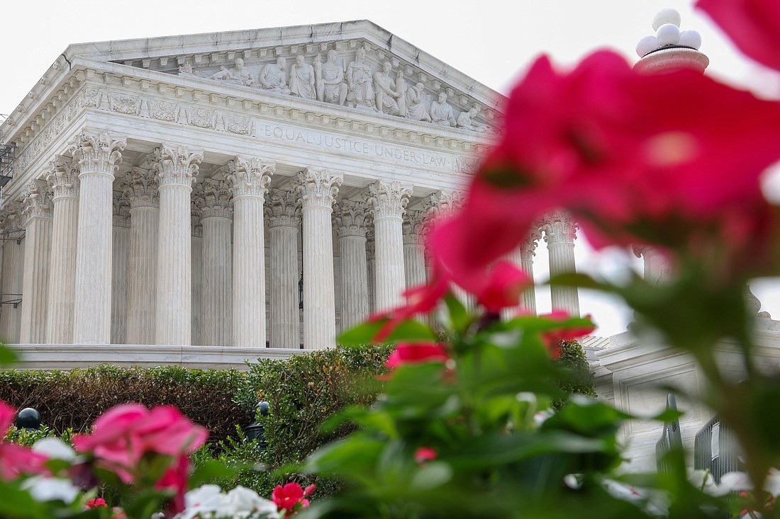 Flowers bloom outside the U.S. Supreme Court building in Washington June 20, 2023. The high court weighed a potential conflict between Idaho's abortion ban and federal law governing emergency health care heard during oral arguments April 24, 2024. (OSV News photo/Evelyn Hockstein, Reuters).
