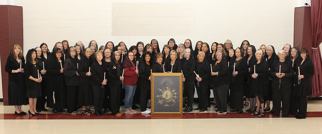 Pictured are the women from St. Mary Parish who participated in the devotion to Our Lady of Sorrows. Courtesy photo