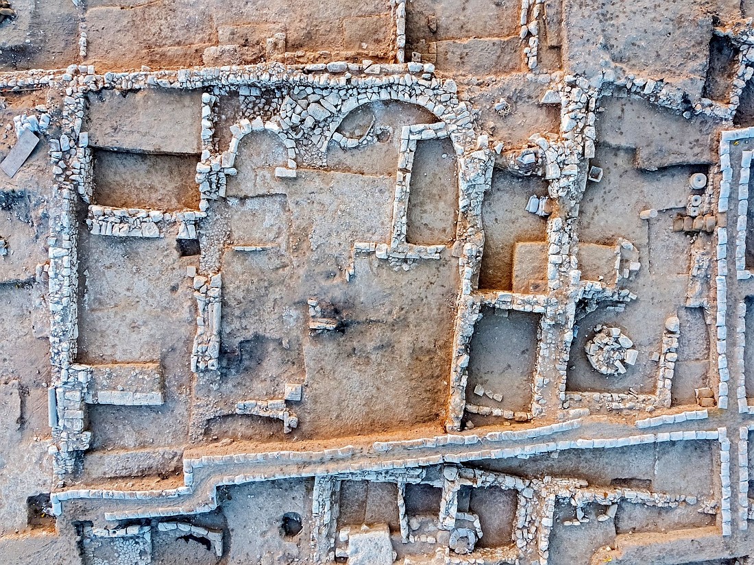 Pictured is the site of a Byzantine-period church in the northern Negev, an Israeli desert, where there is wall art depicting ships. According to archaeologists, it opens a window to the world of Christian pilgrims visiting the Holy Land 1,500 years ago. The Israel Antiquities Authority announced the discovery of the art May 23, 2024. (OSV News photo/courtesy Israel Antiquities Authority)