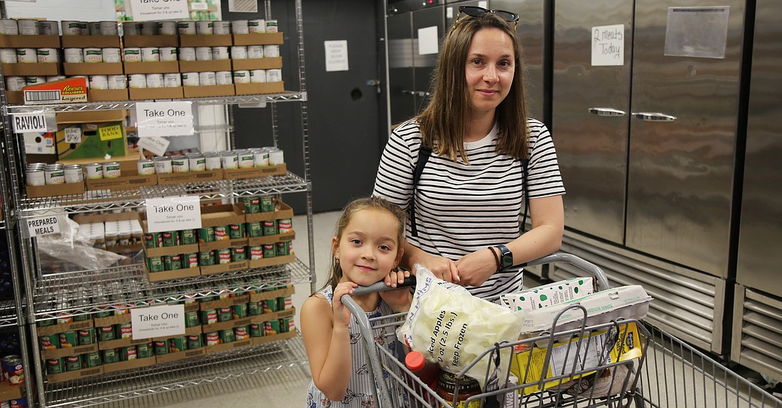 Nataliia and her daughter visit the food pantry in Ocean County each week, where she can fill a cart with staples like beans and cereal as well as meat, fish, fresh bread, fruits and vegetables. Courtesy photo