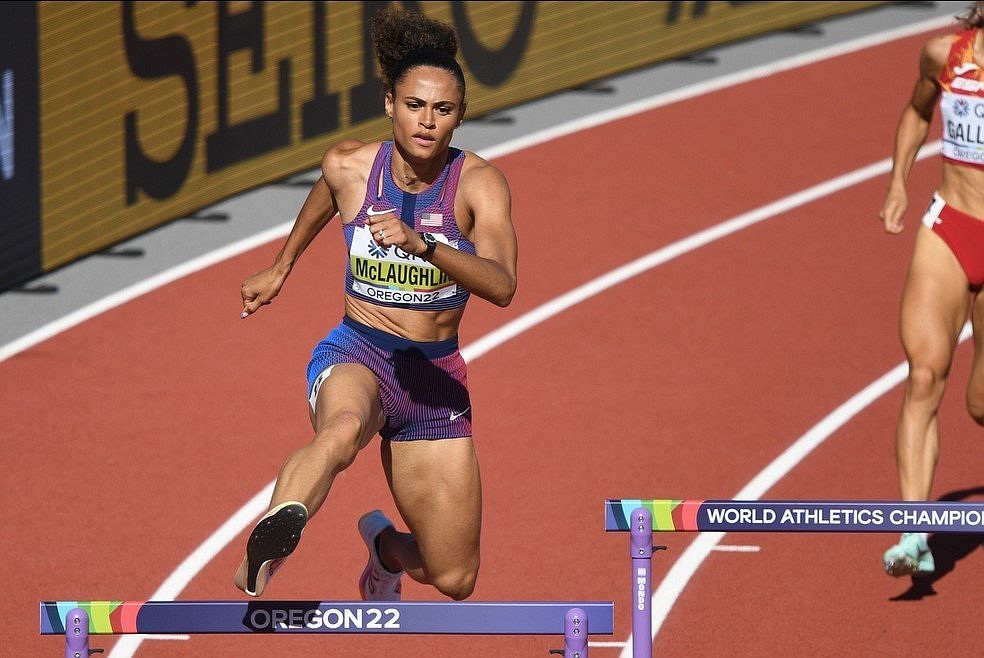 Olympian Sydney McLaughlin-Levrone is pictured competing in her opening heat in the 400-meter hurdles during the World Athletics Championships July 19-22, 2022, at Hayward Field in Eugene, Ore. The athlete, a 2017 graduate of Union Catholic High School in Scotch Plains, N.J., once again shattered her own world record in the Summer Olympic trials June 30, 2024, to secure her place on Team USA for the Paris Olympics. (OSV News photo/Wikipedia via Archdiocese of Newark) U