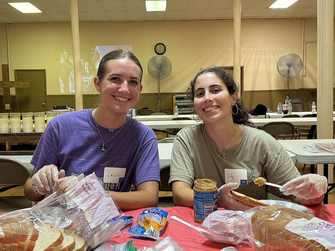 Part of the July 22 Mission: Jersey service in Sacred Heart Parish included assembling sandwiches for St. Peter’s Food Pantry.