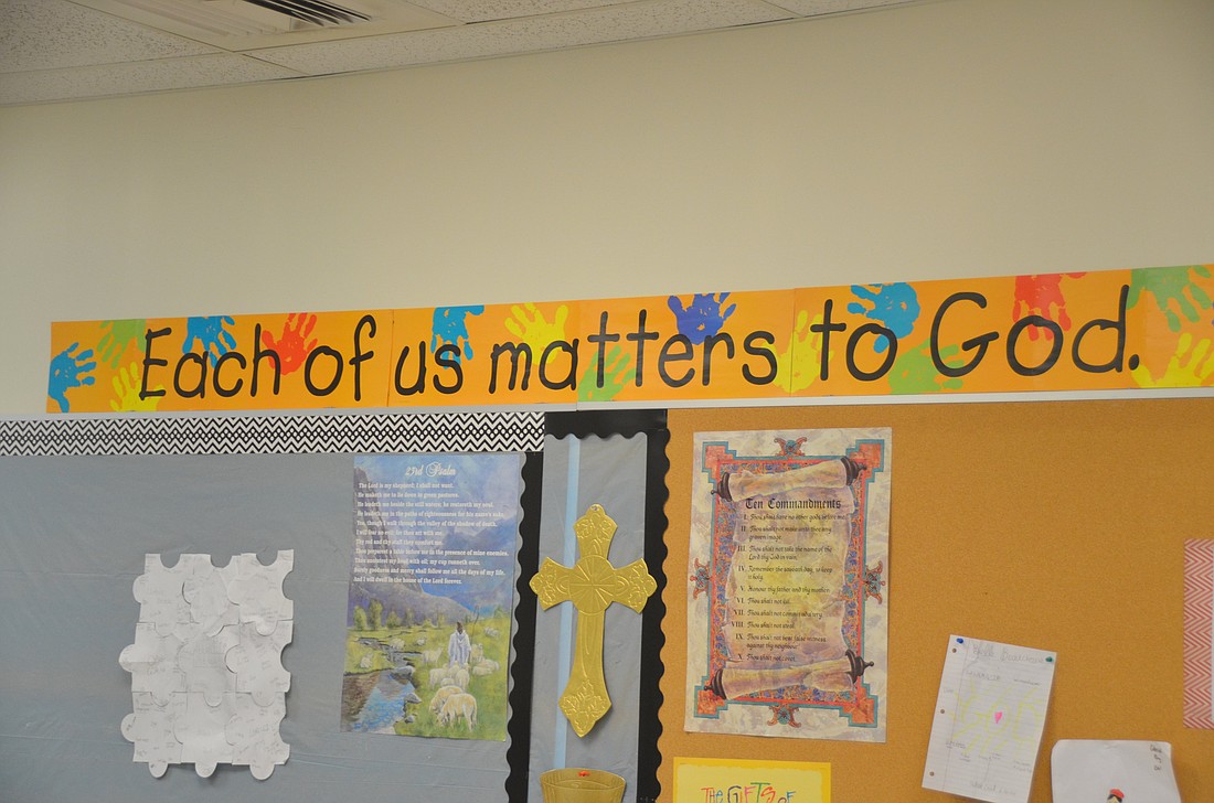 A classroom in St. Dominic Academy in the Diocese of Portland, Maine, is seen in this undated photo. A federal judge ruled Aug. 8, 2024, that Catholic schools can be excluded from Maine's tuition grant program. On June 13, 2023, St. Dominic School and the Keith and Valori Radonis family filed a federal lawsuit suit challenging the exclusion of faith-based schools from a state tuition assistance program. (OSV News photo/courtesy Diocese of Portland, Maine)