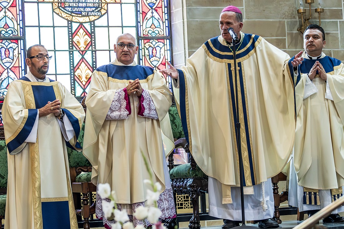 Bishop O'Connell was principal celebrant of a Mass for the Feast of the Assumption of the Blessed Virgin Mary in St. Mary of the Assumption Cathedral, Trenton. Hal Brown photo