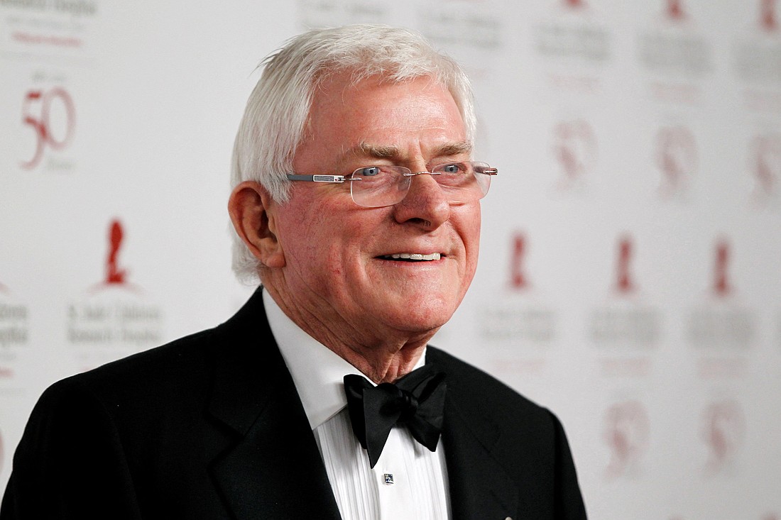 Phil Donahue, host of the self-titled "The Phil Donahue Show," is pictured in a Jan. 7, 2012, photo. Donahue, a Catholic with a conflicted relationship with the church, died at age 88 on Aug. 18, 2024. (OSV News photo/Danny Moloshok, Reuters)