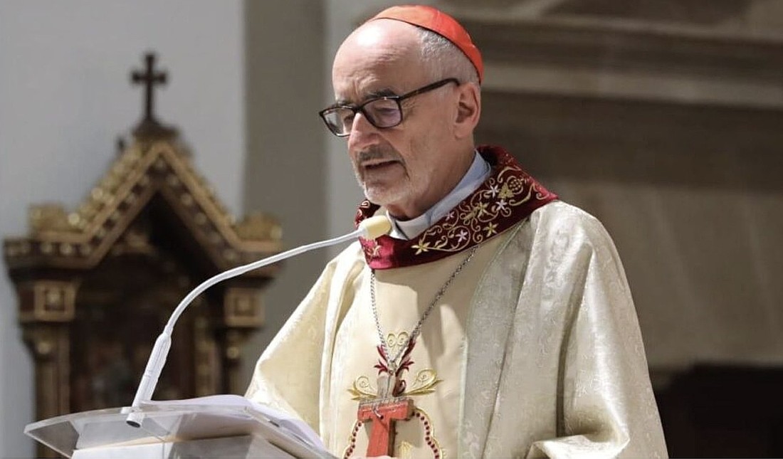 Cardinal Michael Czerny, prefect of the Dicastery for Promoting Integral Human Development, delivers the Aug. 20, 2024, homily during Mass at the Cathedral Basilica Santa María la Antigua in the old town of Panama City during the 10th Meeting of Bishops and Migration Pastoral Agents of North America, Central America and the Caribbean. (OSV News screenshot/ADN Celam)