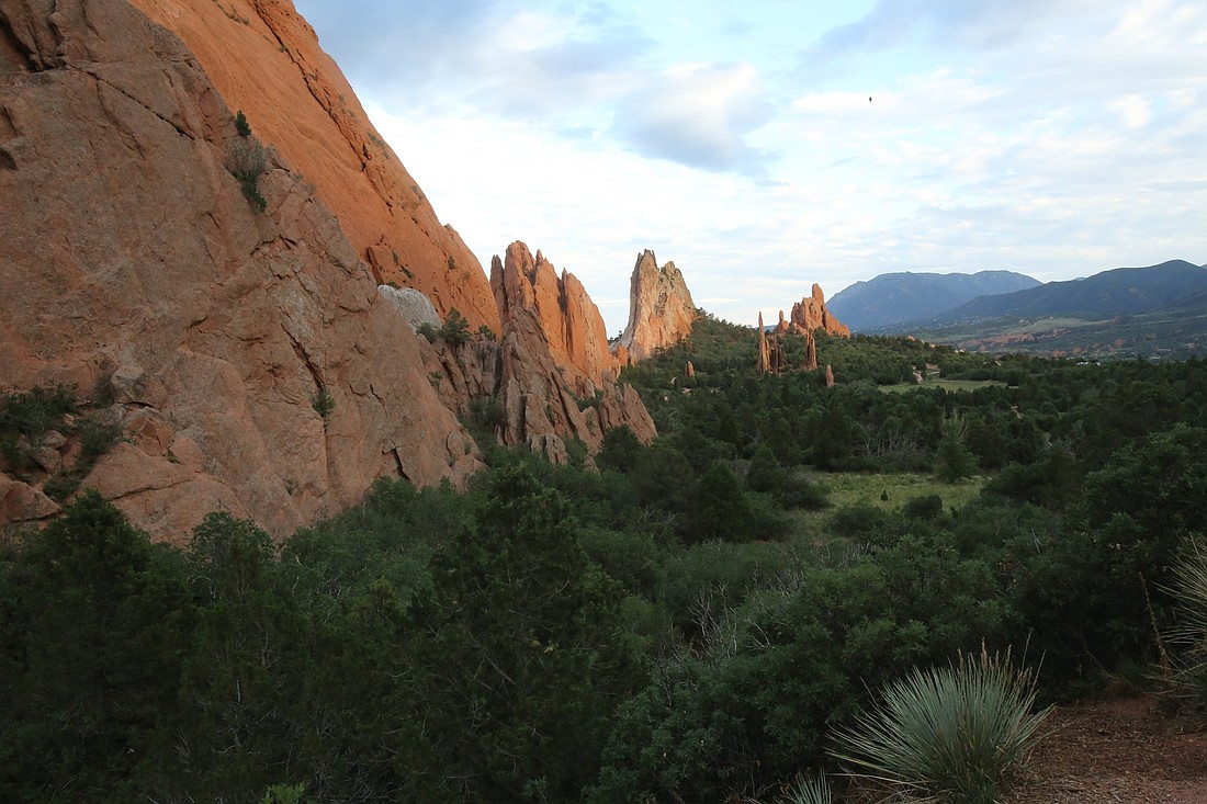 Late evening sun illuminates rock formations at the Garden of the Gods in Colorado Springs, Colo., July 23, 2020. (OSV News photo/Bob Roller).