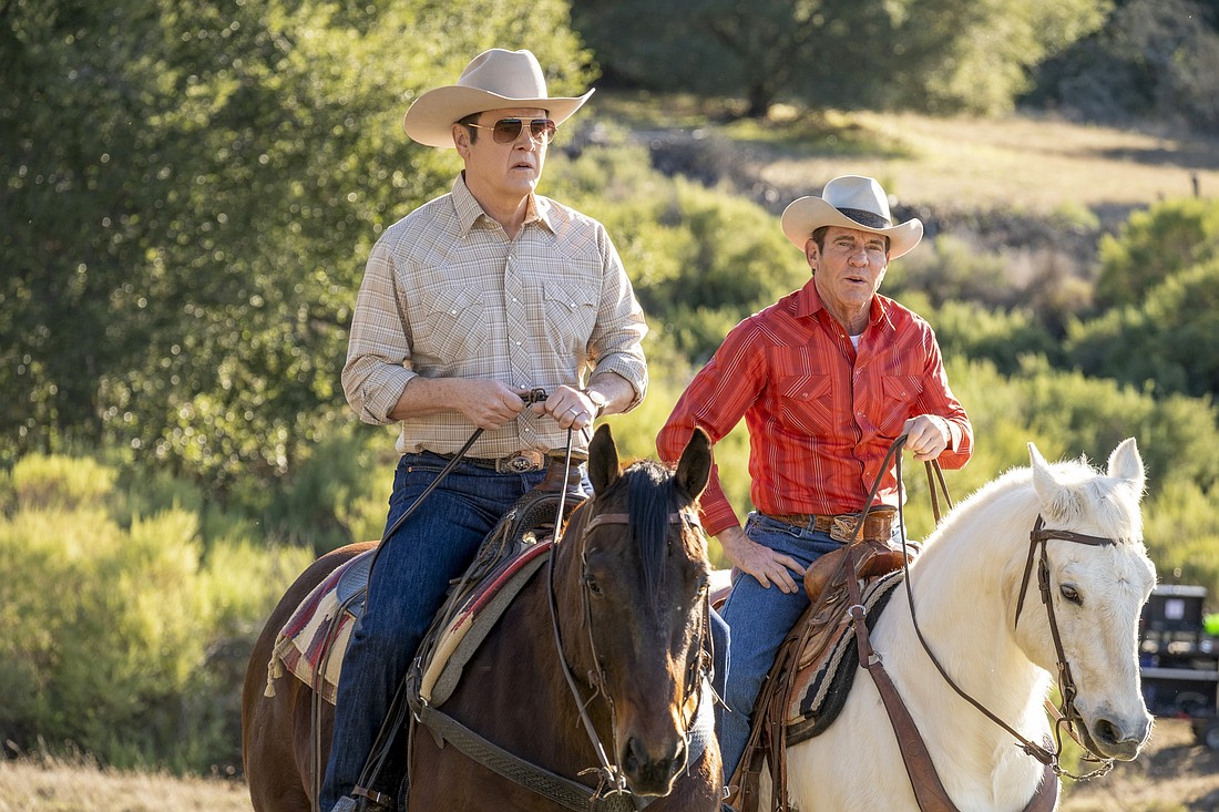 Mark Moses and Dennis Quad star in the movie "Reagan." The OSV News classification is A-III -- adults. The Motion Picture Association rating is PG-13 -- parents strongly cautioned. Some material may be inappropriate for children under 13. (OSV News photo/Rob Batzdorff, courtesy REAGAN)