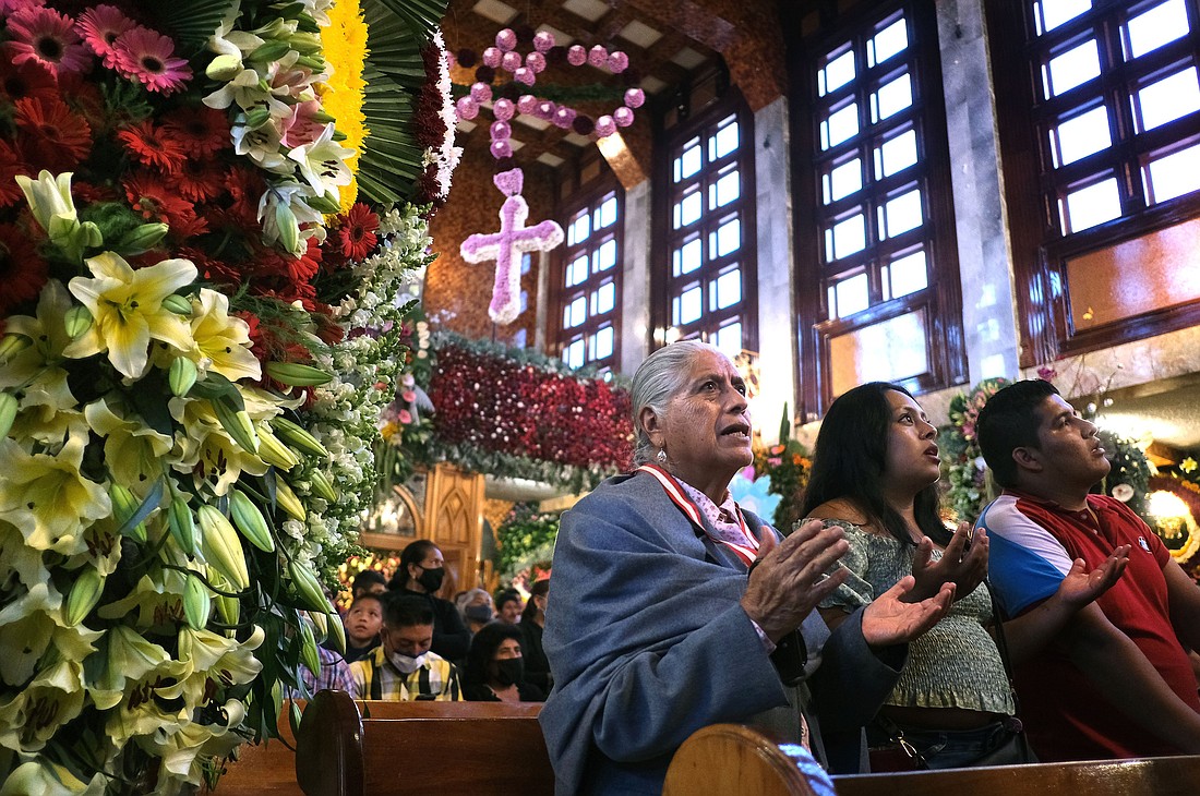 People pray inside Santa Ana Ixtlahuatzingo Catholic Church in Tenancingo, Mexico, July 25, 2022. (OSV News photo/David Maung, file)