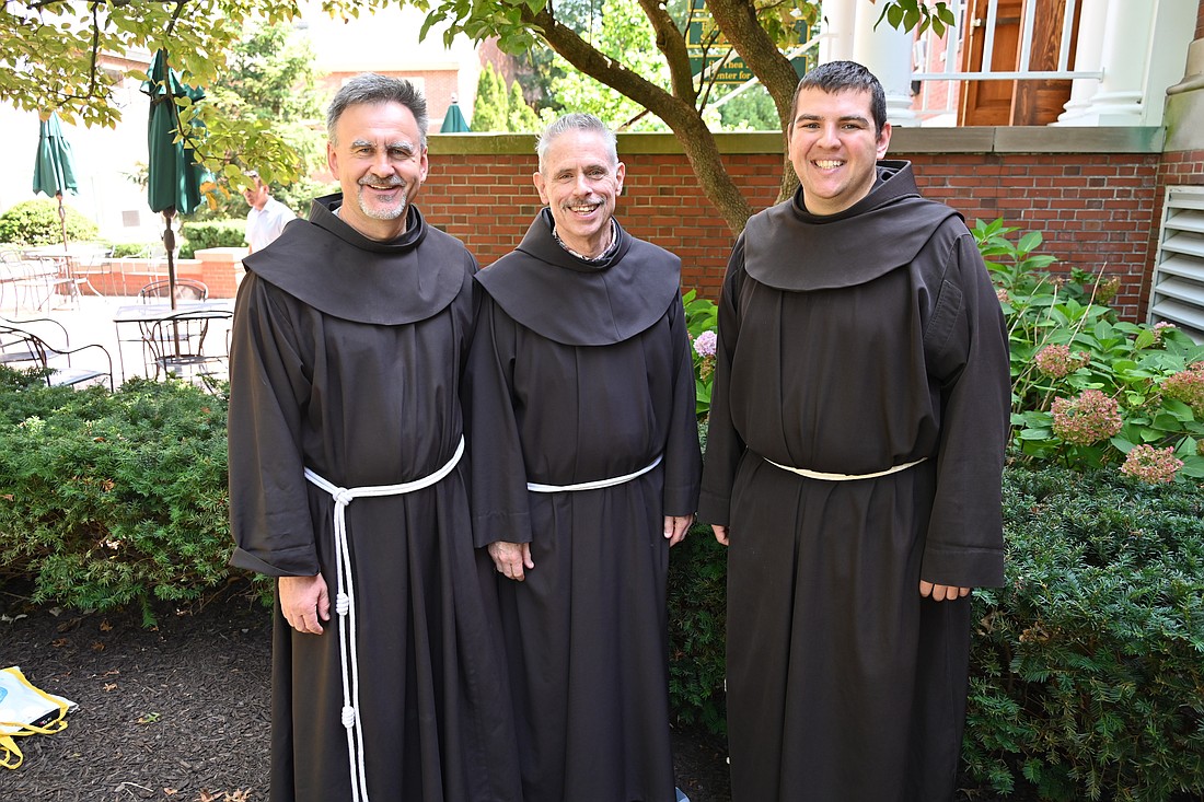 Franciscan Brothers Jacek Orzechowski, Michael Perry and Jimmy Kernan, who work at the Laudato Si' Center for Integral Ecology at Siena College in Loudonville, N.Y., are pictured in an undated photo. (OSV News photo/courtesy Siena College)