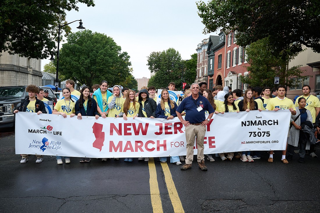 The Celebrate Life Club of Notre Dame High School, Lawrenceville, led the March for Life following the rally at the State House. Mike Ehrmann photo