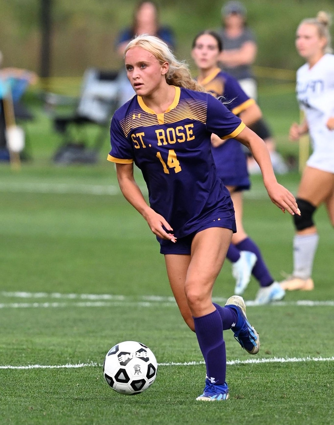 St. Rose senior Molly Cullen is going to Texas Christian University for swimming, but she is also one of the Shore Conference's most dangerous scorers in soccer.  Photo courtesy of Michael Scotto