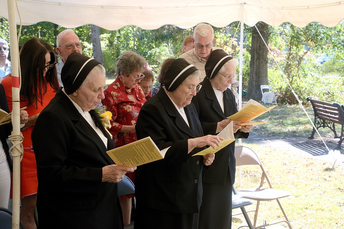 Religious Teachers Filippini pray during the Mass of Thanksgiving to mark the golden jubilee of Morning Star House of Prayer. Joe Moore photos