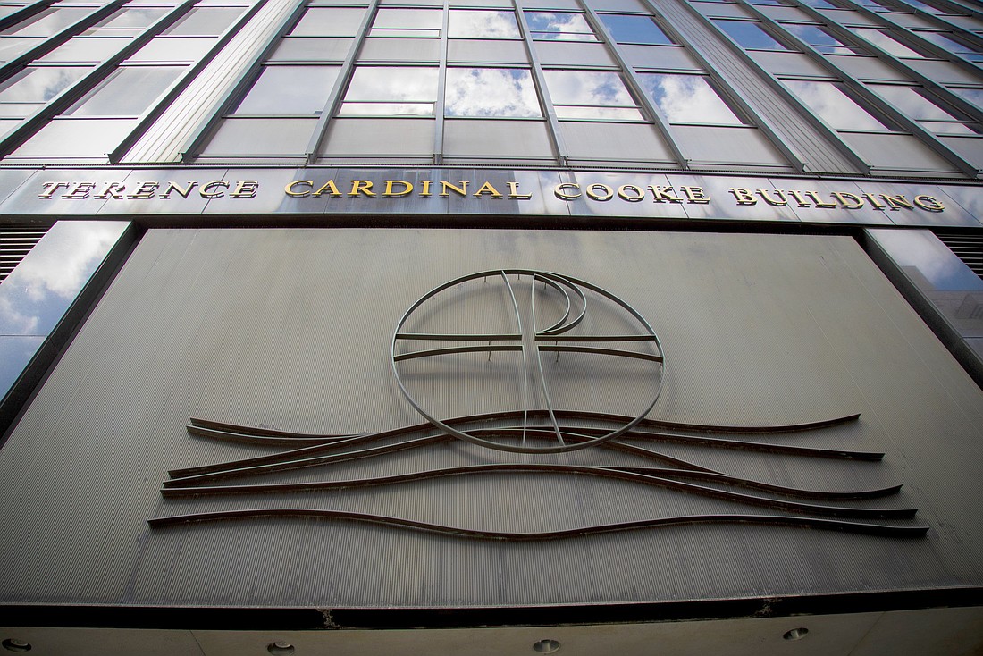 The sun reflects on the New York Catholic Center, which houses the offices of the Archdiocese of New York, Sept. 13, 2019. The archdiocese has sold its Manhattan headquarters to a residential developer for $100 million and plans to consolidate its chancery offices closer to St. Patrick's Cathedral. OSV News photo/Chaz Muth