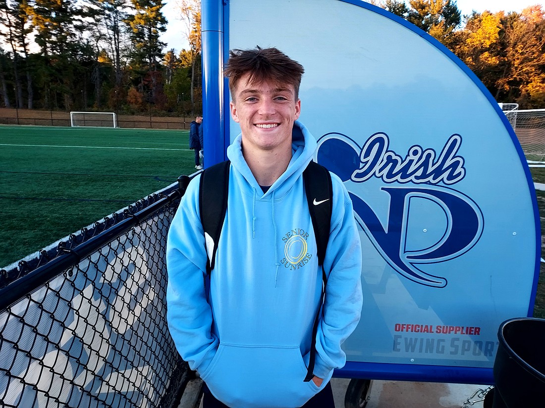 Notre Dame senior Will Lynch led all Mercer County soccer players in goals with 22 through the Irish's 12-4 start. Rich Fisher photo