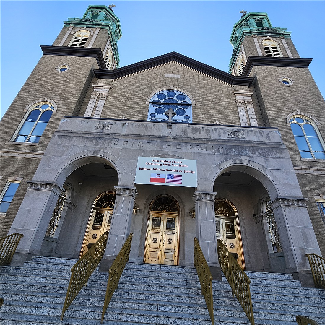 An exterior photo of St. Hedwig Church, Trenton, which this year marks its 100th anniversary.  Mary Stadnyk photo