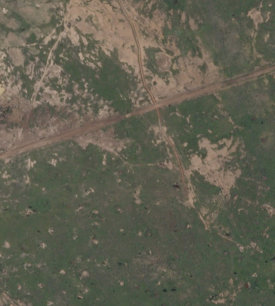 A satellite image shows a newly built trench near Barsalogho, Burkina Faso, where hundreds of people were killed by suspected jihadists Aug. 24, 2024. In an early October massacre in northeastern Burkina Faso, at least 150 people, including many Christians, were killed in the town of Manni in what turned out to be a brutal terrorist rampage. (OSV News photo/Planet Labs Inc. via Reuters) Editors: THIS IMAGE HAS BEEN SUPPLIED BY A THIRD PARTY. MANDATORY CREDIT.