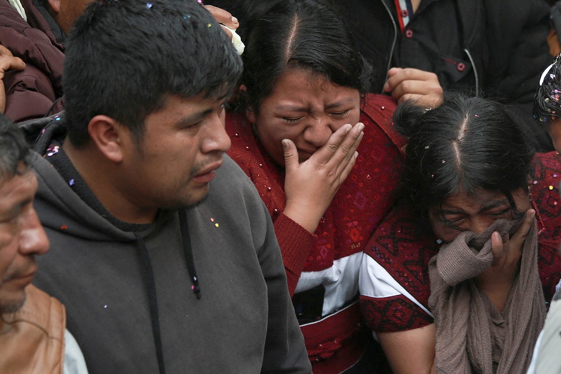 Mourners become emotional during the burial of Father Marcelo Pérez in San Andrés Larrainzar in the southern state of Chiapas, Mexico, Oct. 22, 2024. Father Pérez, who ministered in Indigenous regions rife with territorial conflicts and later denounced drug cartel violence, was shot dead Oct. 20 by two assailants on a motorcycle as he drove away from the Guadalupe church in San Cristóbal de las Casas. (OSV News photo/Gabriela Sanabria, Reuters)