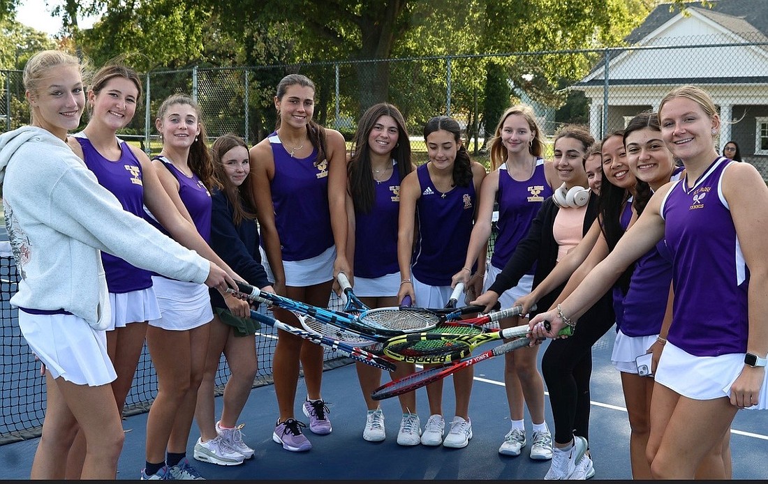 The St. Rose, Belmar girls tennis team went 11-3 this year and won the Shore Conference Patriot Division title with a 6-0 record. The 11 wins were the Purple Roses most since 2013. Courtesy photo