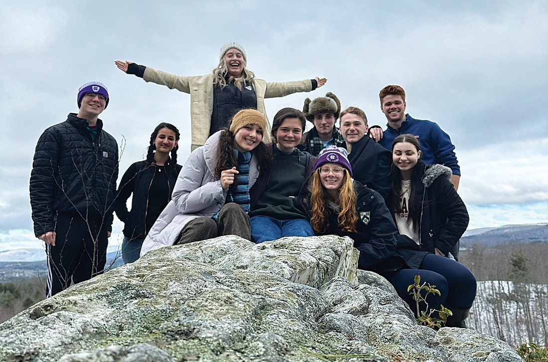 Students who belong to Princeton University's Aquinas Institute pause for a photo on a group outing. Courtesy photo