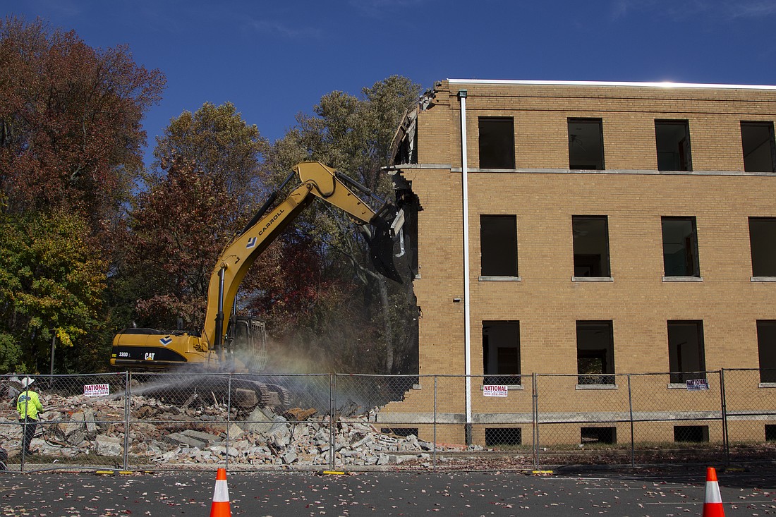 The demolition of the convent at the half-way point. Ryan Larason photo