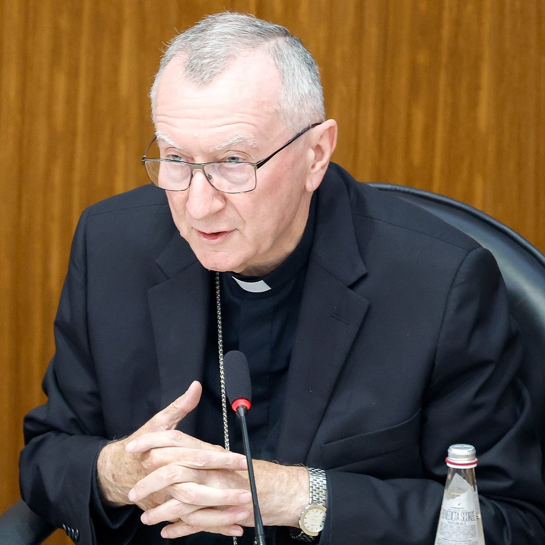 Cardinal Pietro Parolin, Vatican secretary of state, is seen in a file photo from Oct. 9, 2023. (CNS photo/Lola Gomez)