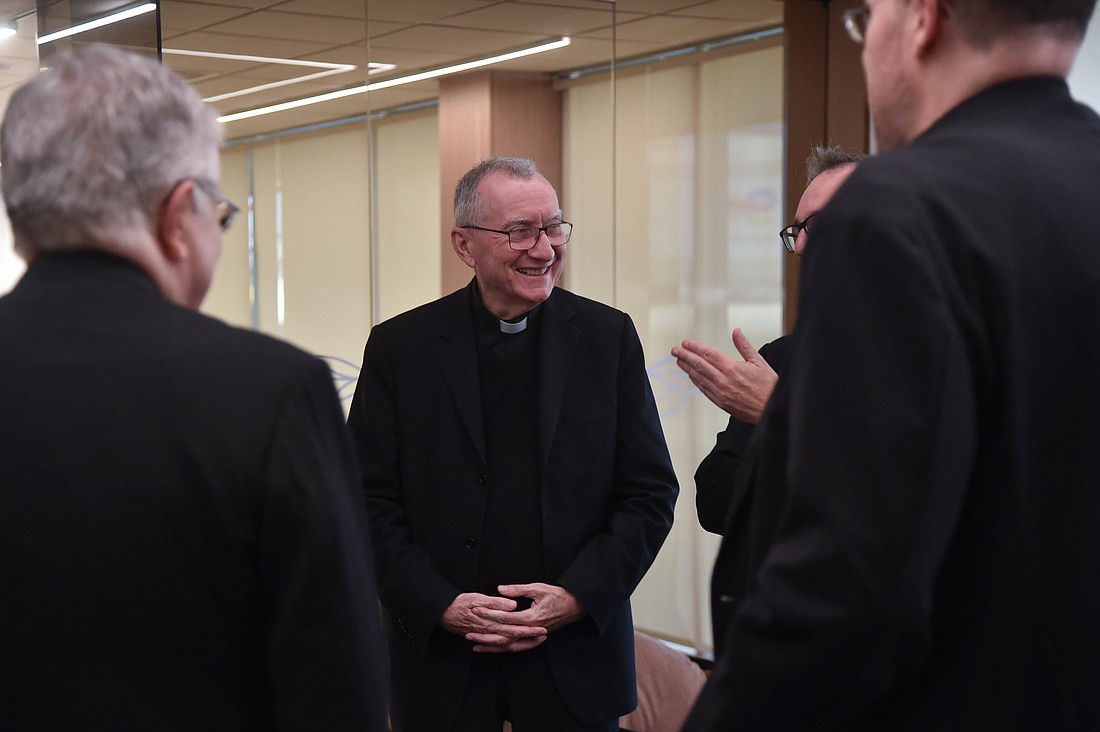 Cardinal Pietro Parolin, Vatican secretary of state, arrives at the G20 leaders' summit in Rio de Janeiro, Brazil, Nov. 18, 2024. (CNS photo/courtesy G20, Paulo Mumia)