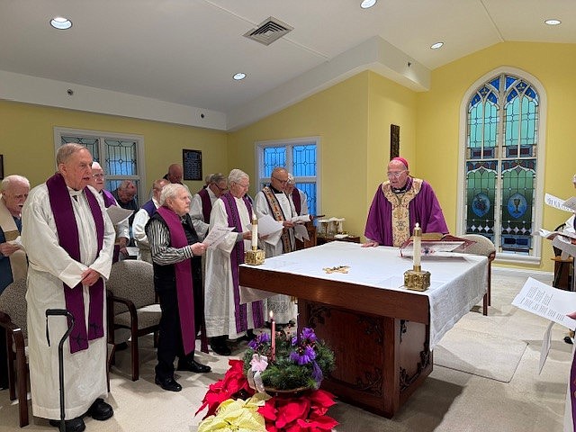 Bishop O'Connell celebrates Mass for the retired priests of the Diocese Dec. 10 in Villa Vianney, Lawrenceville. Staff photo